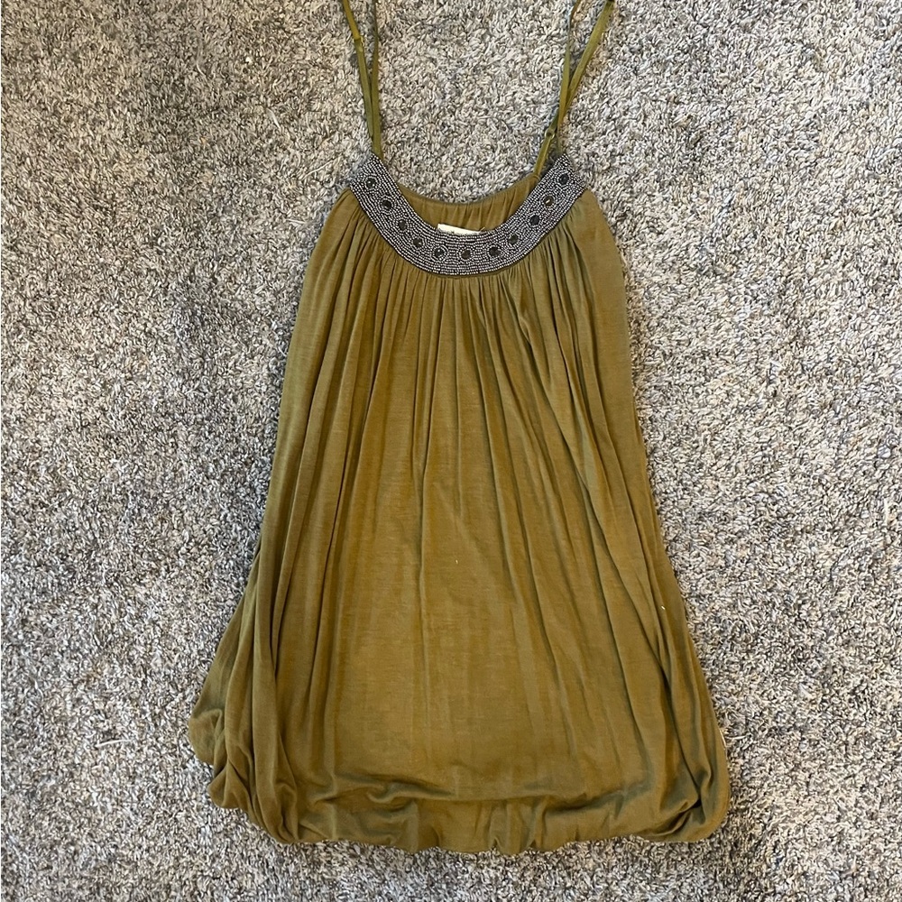 Olive Green Sleeveless Women's Top